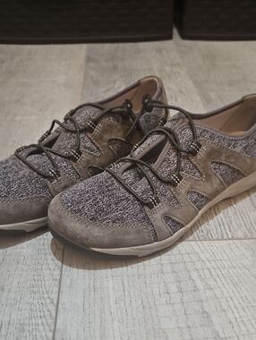Dansko Women's Gray Knit & Suede Slip-On Sneakers